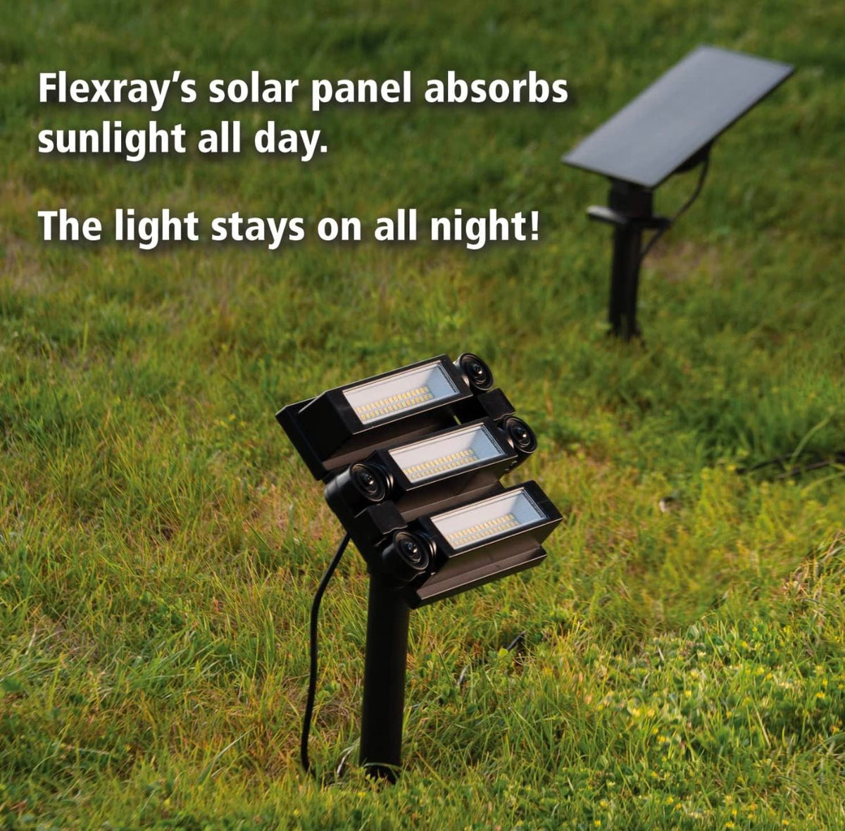 3 Color Temperature 180° Solar Powered Flood Light Outdoor 230 Lumen - Waterproof Bright LED Spotlight - Outdoor Solar Outlet