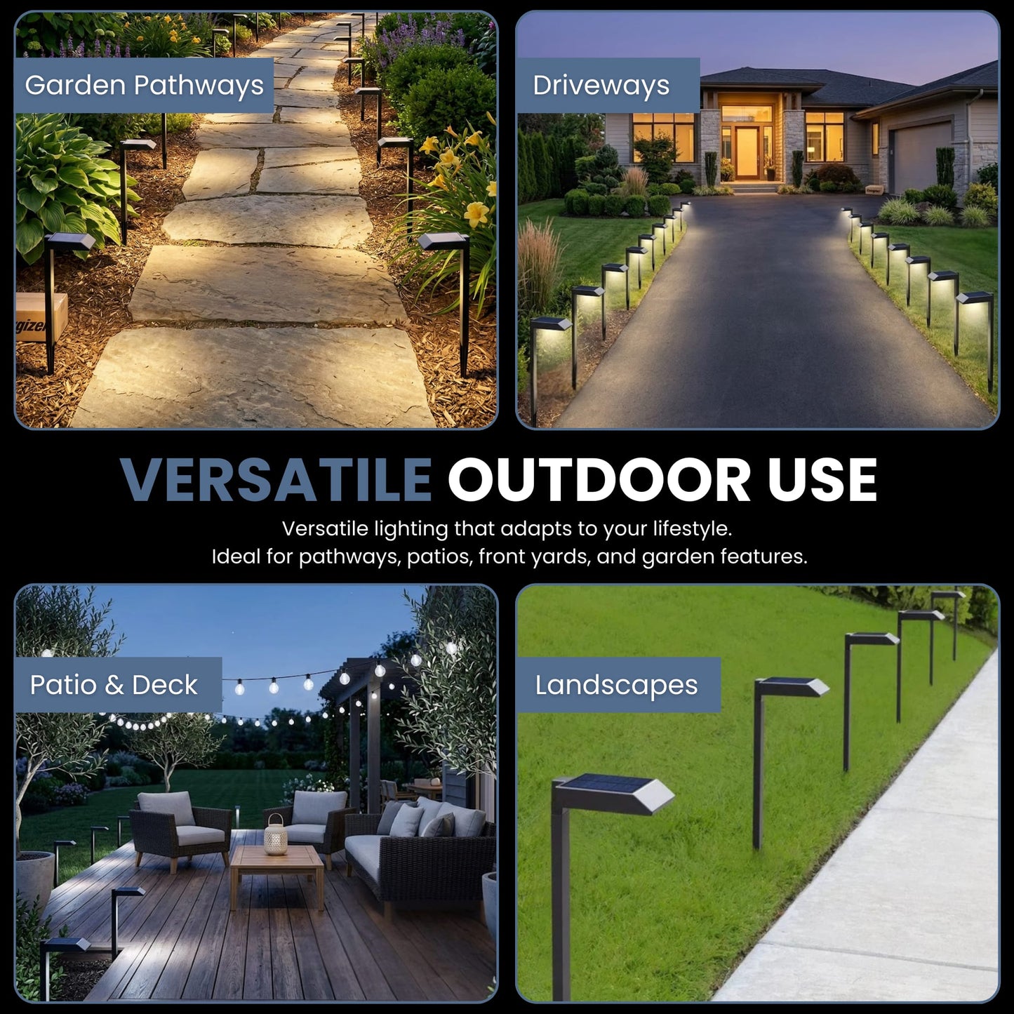 SmartYard Solar LED Pathway Lights 30 Lumen Modern Down Light , 6-Pack