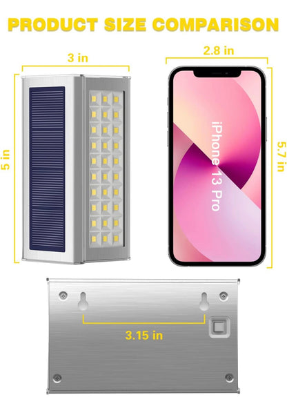 30 LED Solar Step Lights Outdoor【6 Pack】Stainless Steel Bright Solar Deck And Stairs Lights - Outdoor Solar Outlet