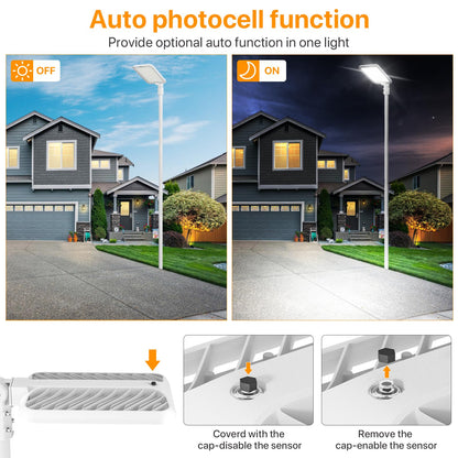 300W Hard Wire LED Street/Parking Lot Light, 45000LM Commercial Lighting with Slip Fitter Mount,IP65 5000K Dusk to Dawn Sensor - Outdoor Solar Outlet