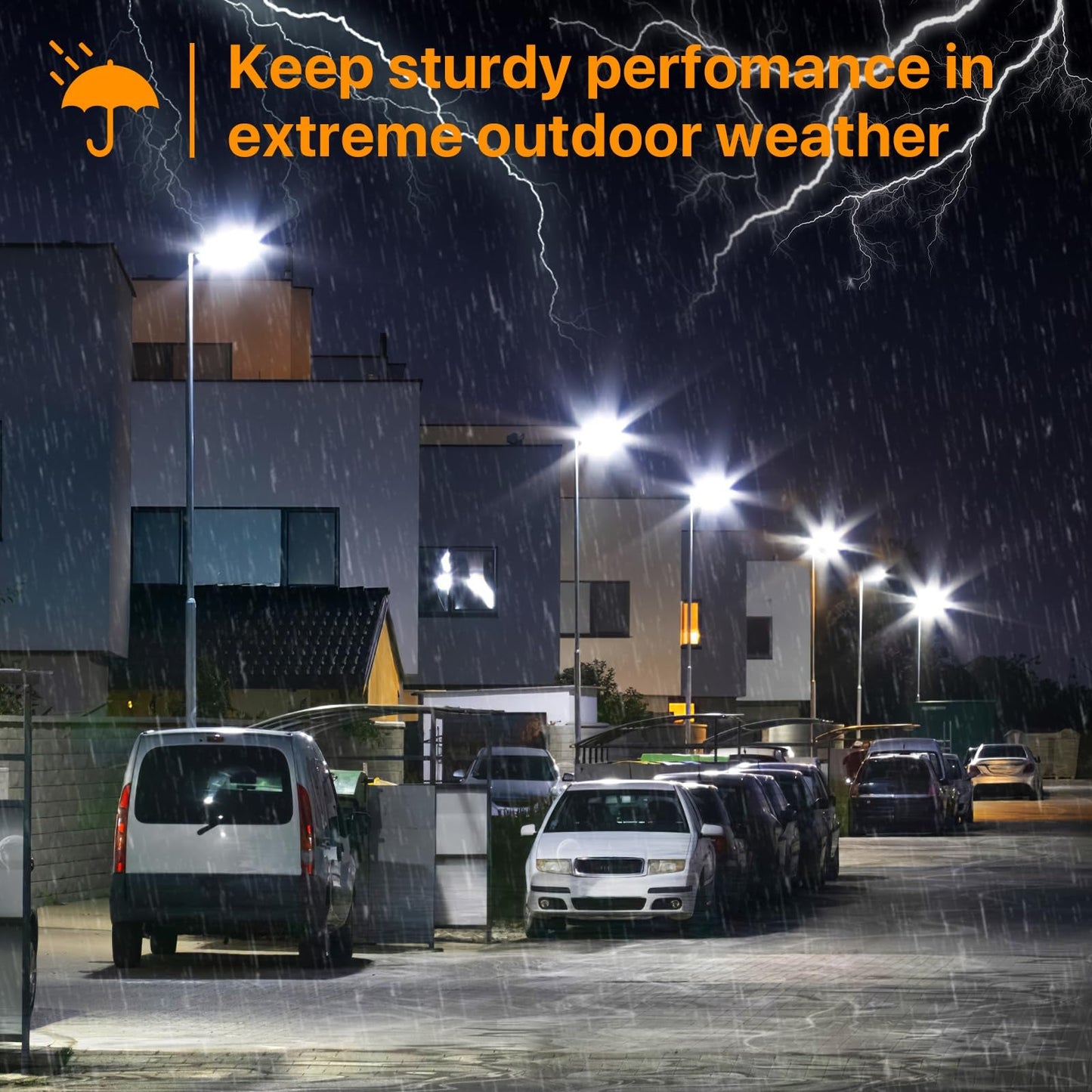 300W Hard Wire LED Street/Parking Lot Light, 45000LM Commercial Lighting with Slip Fitter Mount,IP65 5000K Dusk to Dawn Sensor - Outdoor Solar Outlet