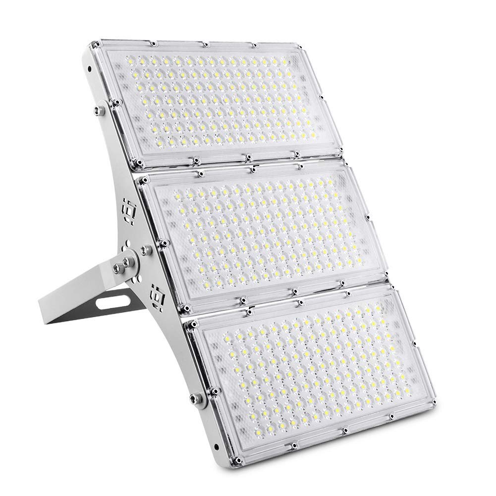 300W LED Flood Light, Hard Wired 24000LM Stadium Lights, 6000K Daylight White, 1500W Halogen Equivalent, IP66 Waterproof - Outdoor Solar Outlet