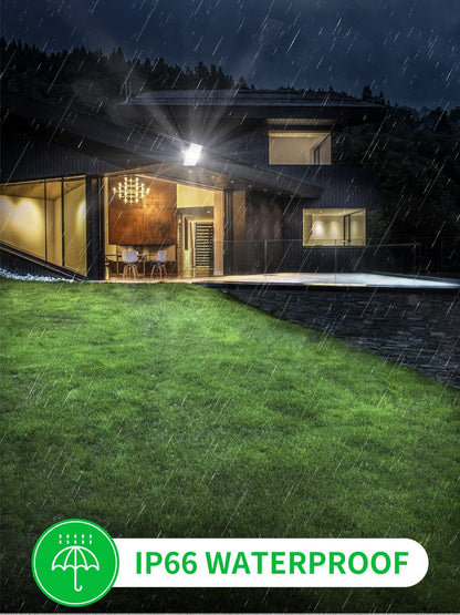 300W LED Flood Light, Hard Wired 24000LM Stadium Lights, 6000K Daylight White, 1500W Halogen Equivalent, IP66 Waterproof - Outdoor Solar Outlet