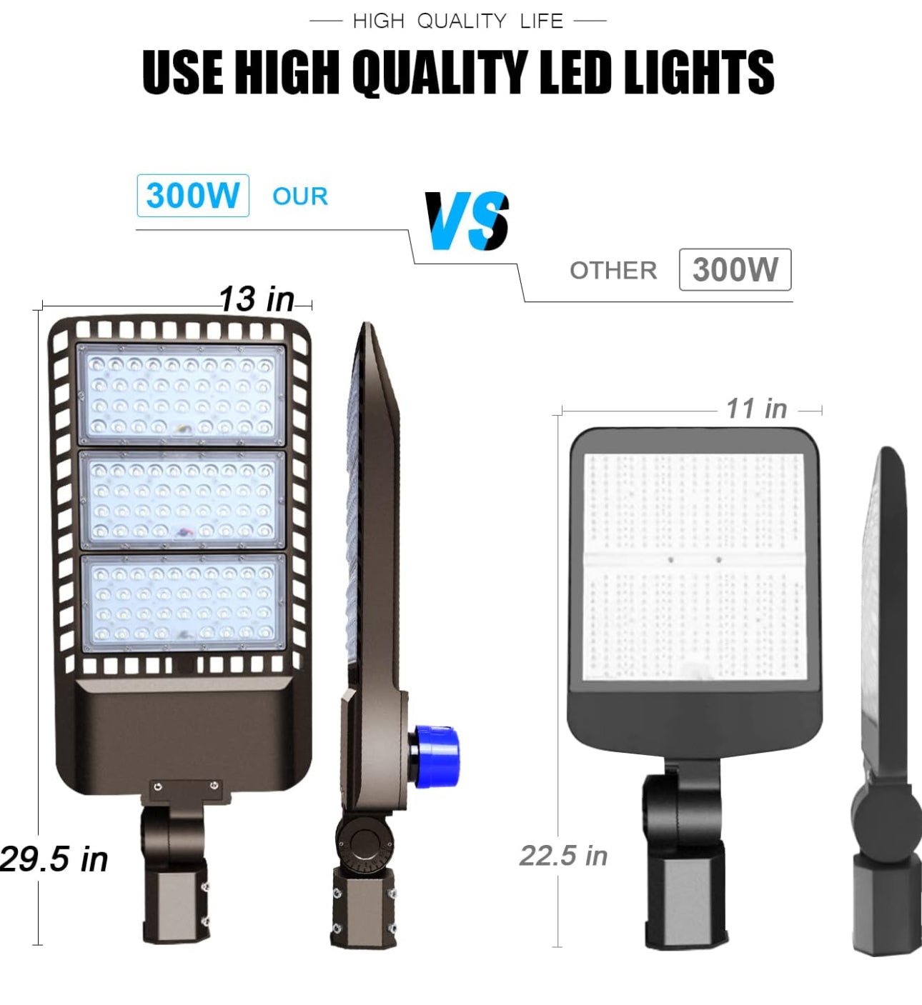 300W LED Parking Lot Light Hard Wire Slip Fitter Mount Dusk to Dawn LED Outdoor Lighting Exterior Flood Light Commercial IP65 Waterproof - Outdoor Solar Outlet