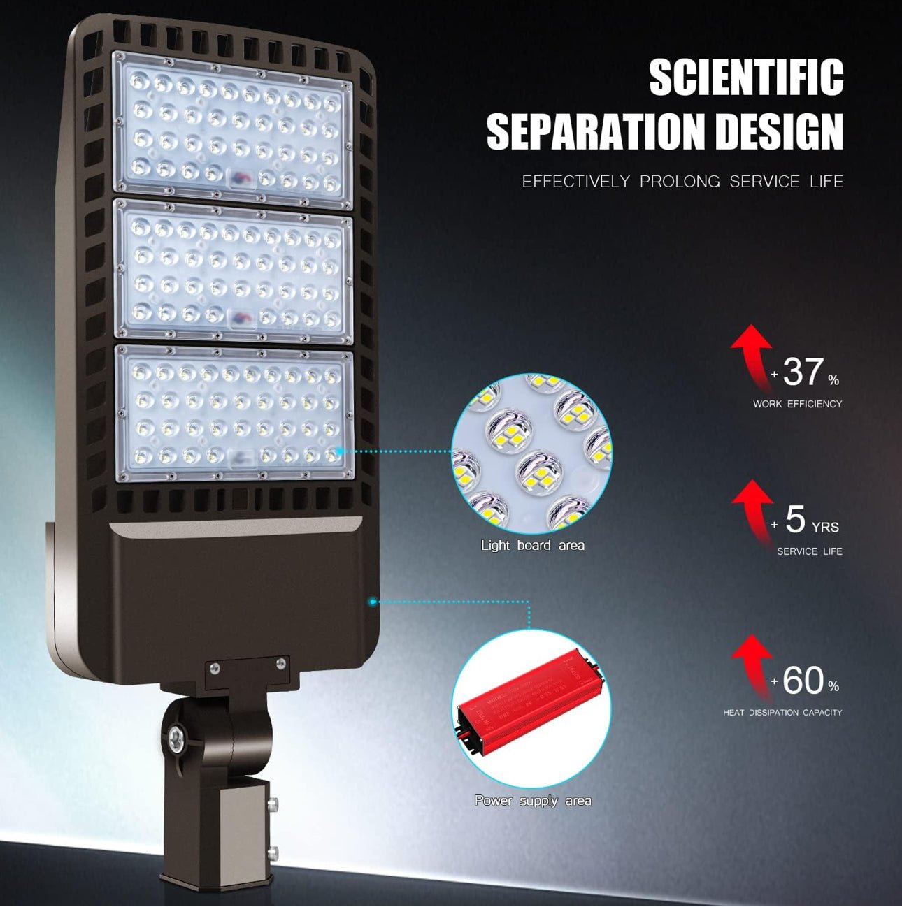 300W LED Parking Lot Light Hard Wire Slip Fitter Mount Dusk to Dawn LED Outdoor Lighting Exterior Flood Light Commercial IP65 Waterproof - Outdoor Solar Outlet