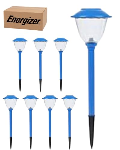 Energizer 8 Pack Solar Pathway LED Lights Outdoor-Stainless Steel 15 Lumen