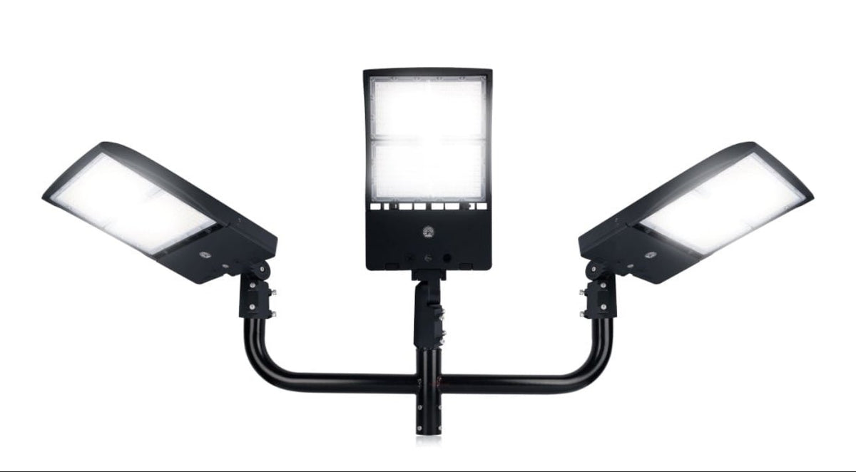 320W LED Parking Lot Light Hard Wired 48,000LM, Hot Wire UL Listed Industrial Grade LED Shoebox Parking Pole Light 5000K IP65 Waterproof - Outdoor Solar Outlet