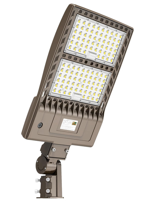 320W LED Parking Lot Light Hard Wired 48,000LM, Hot Wire UL Listed Industrial Grade LED Shoebox Parking Pole Light 5000K IP65 Waterproof - Outdoor Solar Outlet