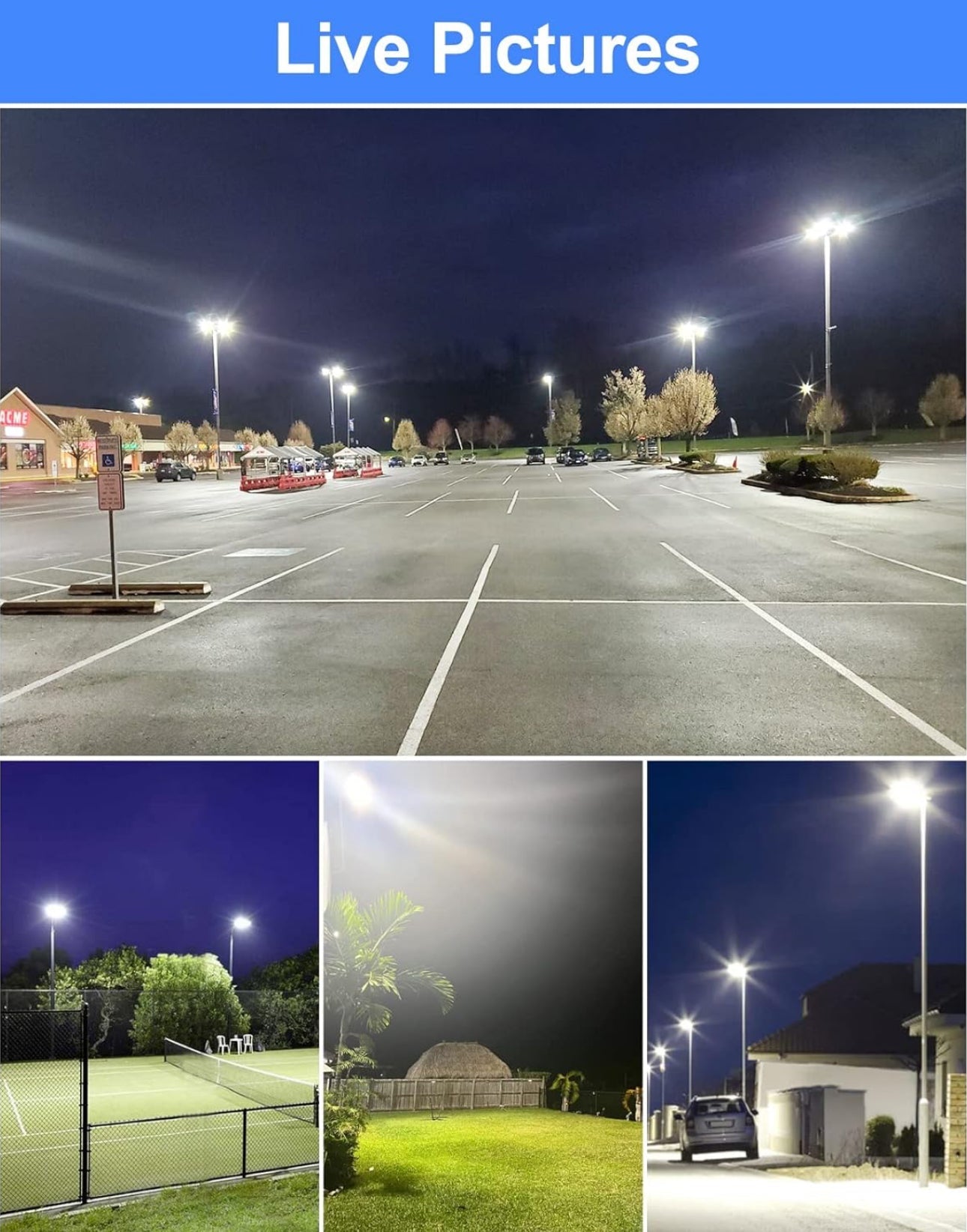 320W LED Parking Lot Light Hard Wired 48,000LM, Hot Wire UL Listed Industrial Grade LED Shoebox Parking Pole Light 5000K IP65 Waterproof - Outdoor Solar Outlet