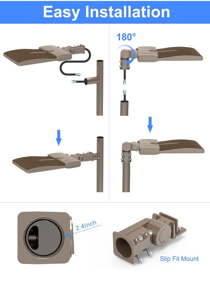 320W LED Parking Lot Light Hard Wired 48,000LM, Hot Wire UL Listed Industrial Grade LED Shoebox Parking Pole Light 5000K IP65 Waterproof - Outdoor Solar Outlet
