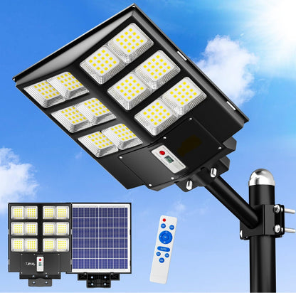 3600W Commercial Solar Street Light , 120000LM Parking Lot Light Commercial Dusk to Dawn With Remote - Outdoor Solar Outlet