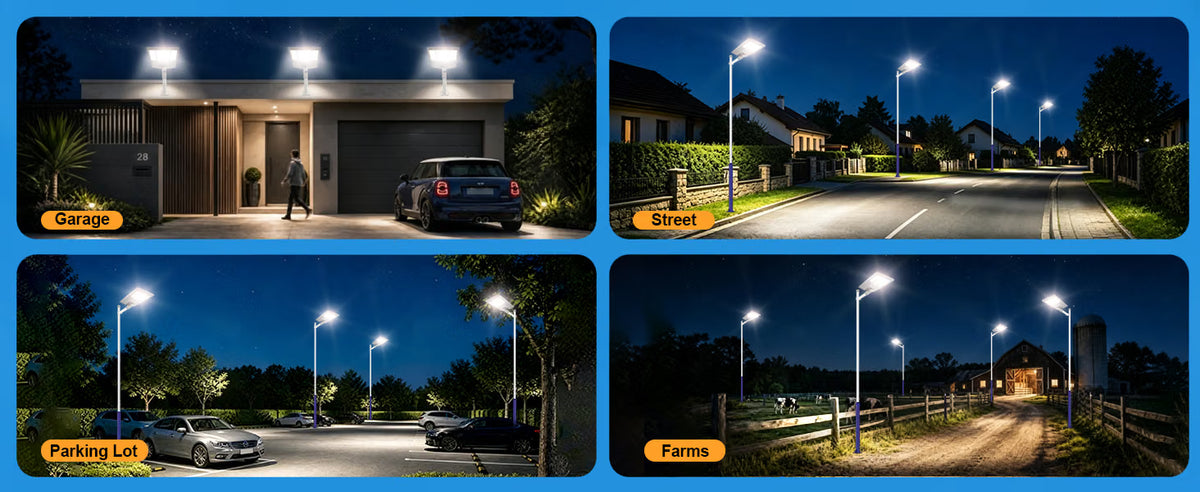 5500W Aluminum Frame Solar Street Light – 100,000LM, Motion Sensor, Dusk-to-Dawn, Remote Control, IP65