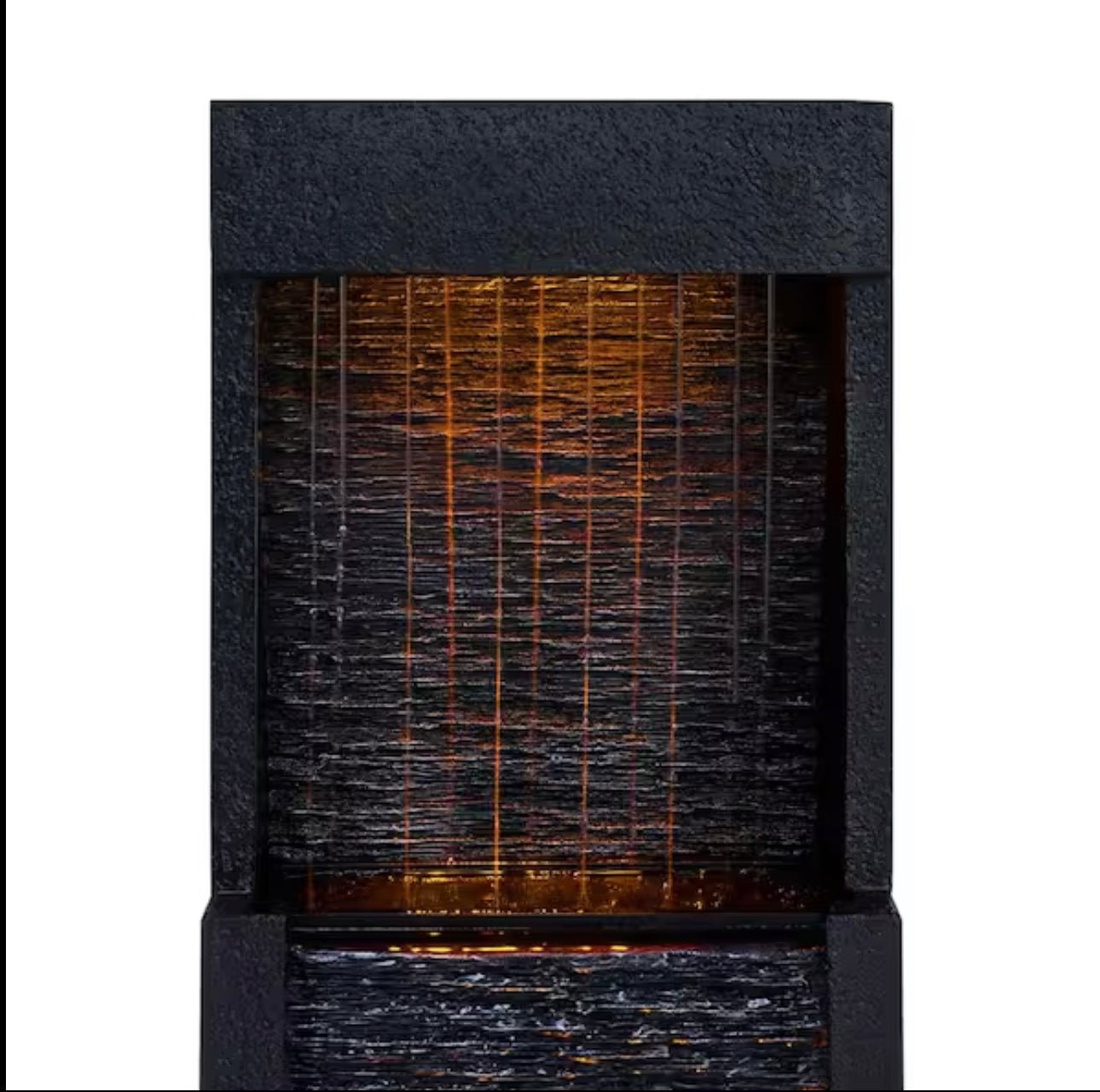 38 in. Tall Outdoor Gray Slate Solar-Powered Waterfall Fountain with LED Lights - Outdoor Solar Outlet