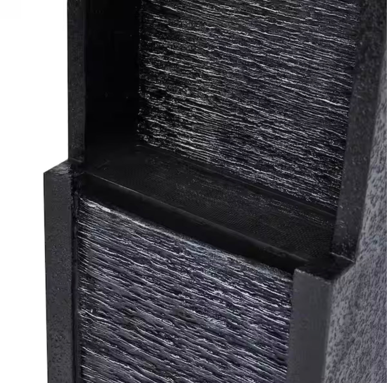 38 in. Tall Outdoor Gray Slate Solar-Powered Waterfall Fountain with LED Lights - Outdoor Solar Outlet