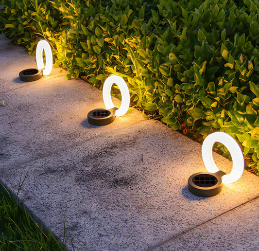 4 Pack Round Outdoor Ground Lights Adjustable Disk Solar Pathway Lamp - Outdoor Solar Outlet