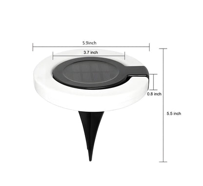 4 Pack Round Outdoor Ground Lights Adjustable Disk Solar Pathway Lamp - Outdoor Solar Outlet