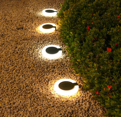 4 Pack Round Outdoor Ground Lights Adjustable Disk Solar Pathway Lamp - Outdoor Solar Outlet