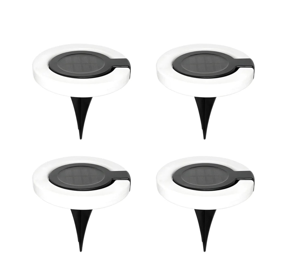 4 Pack Round Outdoor Ground Lights Adjustable Disk Solar Pathway Lamp - Outdoor Solar Outlet