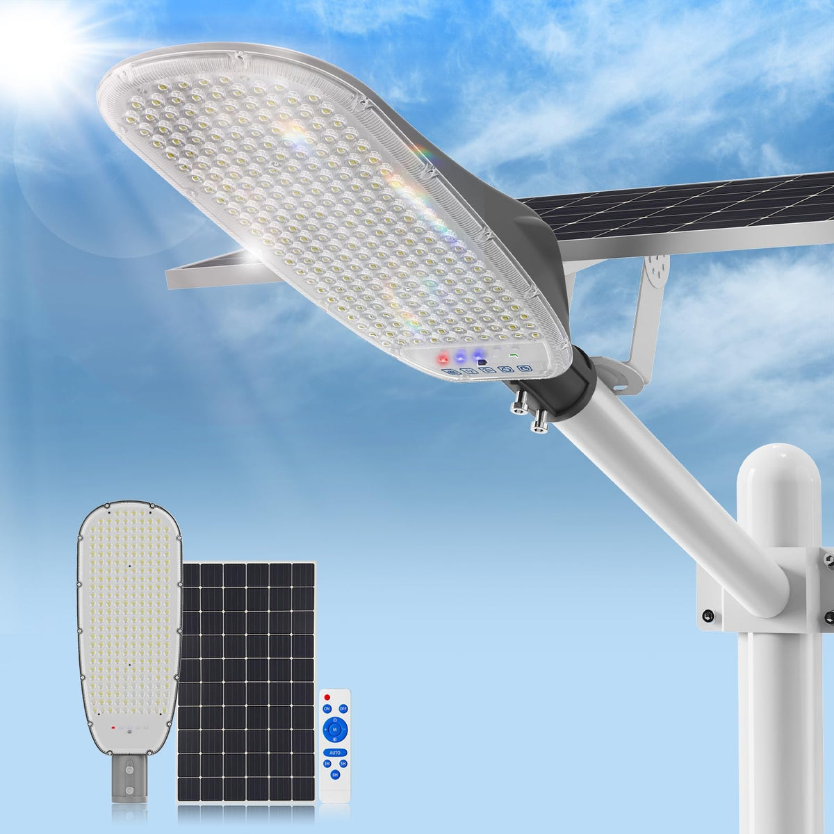4000W Solar Street Lights Outdoor,400000LM Ultra-bright Solar Parking Lot Lights Dusk to Dawn,Heavy Duty Split Type - Outdoor Solar Outlet