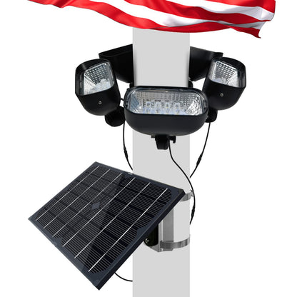 400W Solar Flag Pole Light for 15-40ft flagpole 5 Spotlights，Adjustable Clamps Fits 3-6''Diameter Inground Poles from Dusk to Dawn - Outdoor Solar Outlet