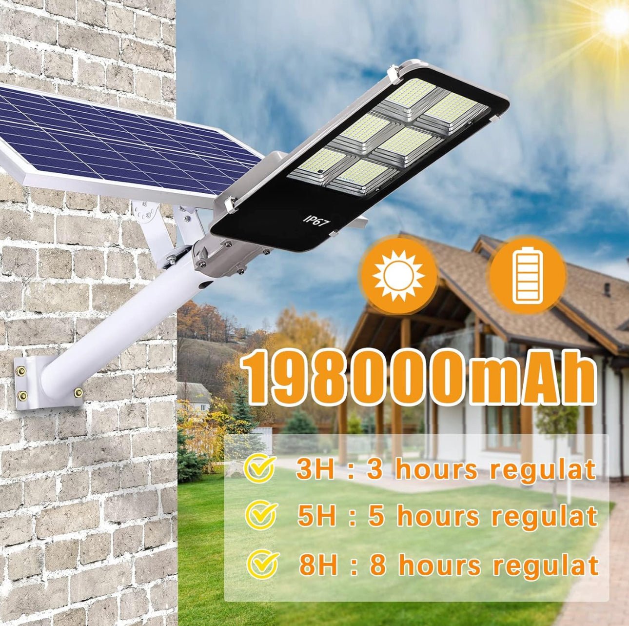 4400W Solar Street Lights Outdoor, Dusk to Dawn Solar Led Outdoor Light with Remote Control, 6500K Daylight White - Outdoor Solar Outlet