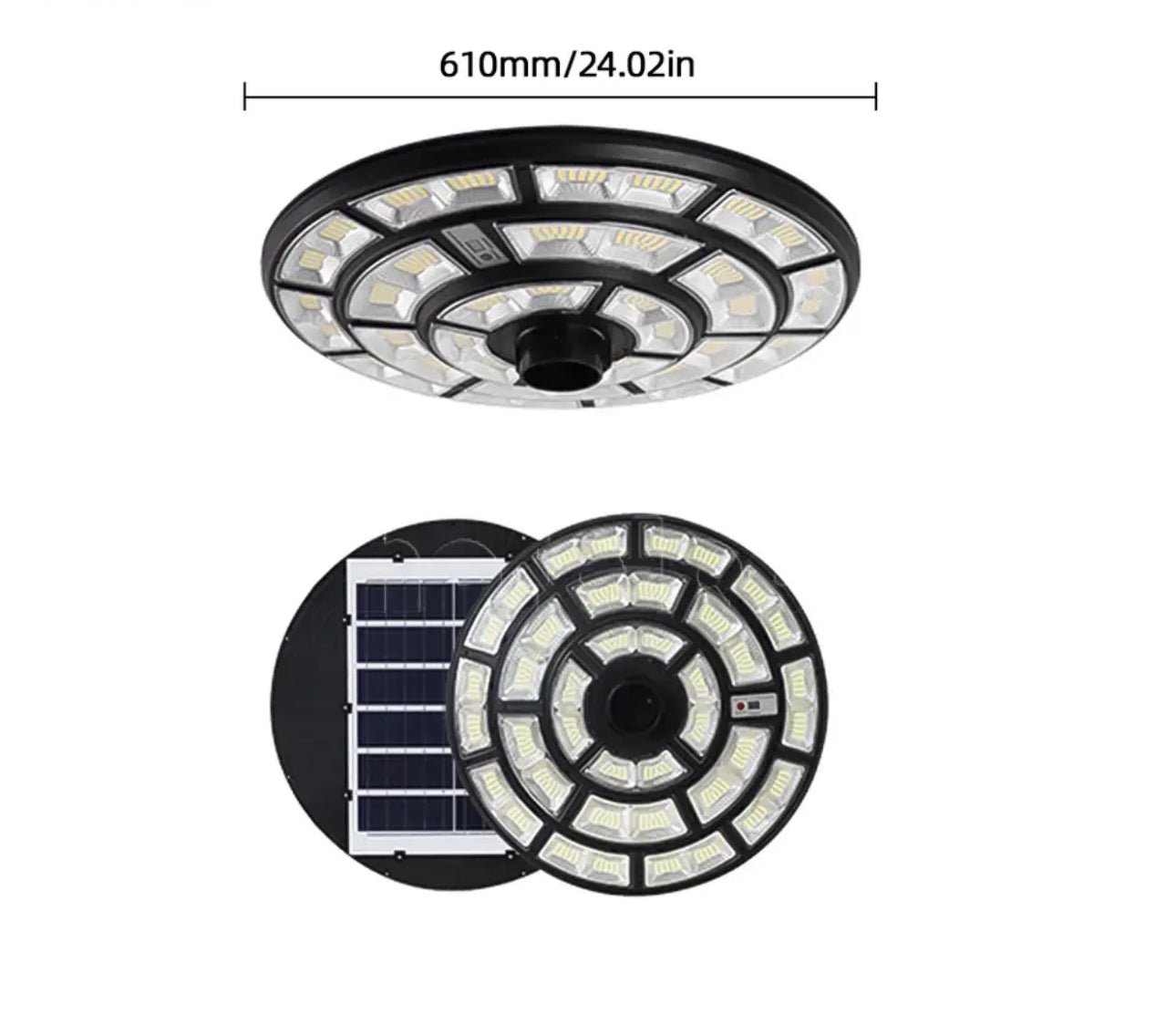 4500W Solar Outdoor Light Round 360° Wide Angle UFO Garden Pole And Wall Street Lights with Remote - Outdoor Solar Outlet