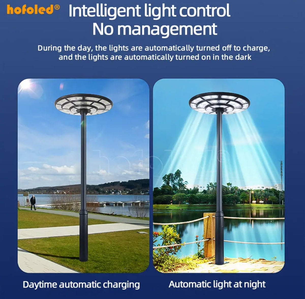 4500W Solar Outdoor Light Round 360° Wide Angle UFO Garden Pole And Wall Street Lights with Remote - Outdoor Solar Outlet