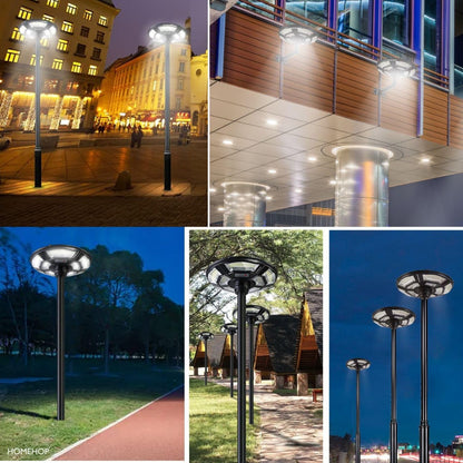 4500W Solar Outdoor Light Round 360° Wide Angle UFO Garden Pole And Wall Street Lights with Remote - Outdoor Solar Outlet