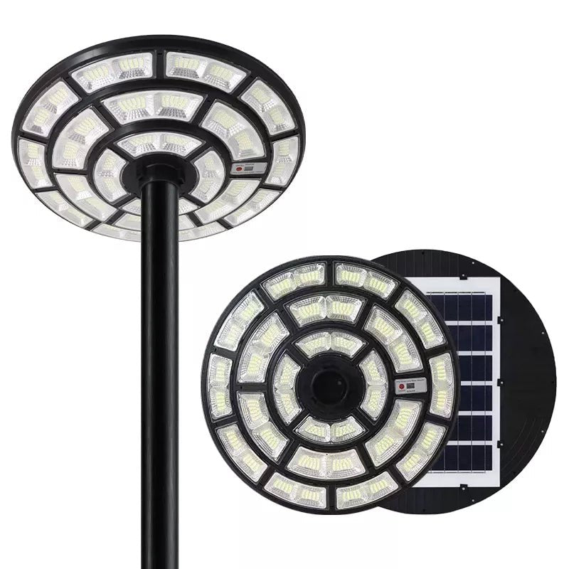 4500W Solar Outdoor Light Round 360° Wide Angle UFO Garden Pole And Wall Street Lights with Remote - Outdoor Solar Outlet