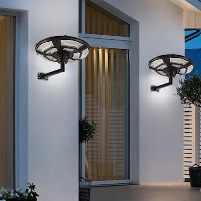 4500W Solar Outdoor Light Round 360° Wide Angle UFO Garden Pole And Wall Street Lights with Remote - Outdoor Solar Outlet