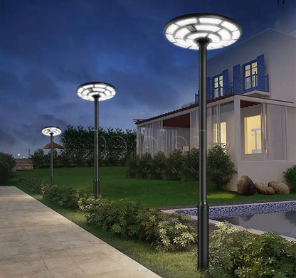 4500W Solar Outdoor Light Round 360° Wide Angle UFO Garden Pole And Wall Street Lights with Remote - Outdoor Solar Outlet