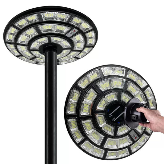 4500W Solar Outdoor Light Round 360° Wide Angle UFO Garden Pole And Wall Street Lights with Remote - Outdoor Solar Outlet