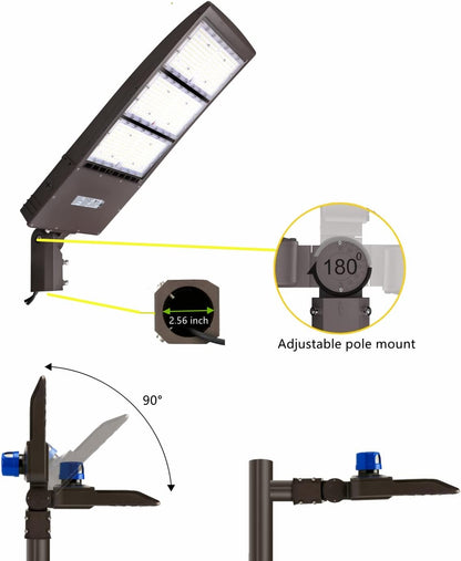 450W Dimmable LED Parking Lot Light Hard Wire 5000K Daylight 63000LM 140lm/w, Outdoor LED Shoebox Lights, UL/DLC Commercial Lighting Fixture - Outdoor Solar Outlet