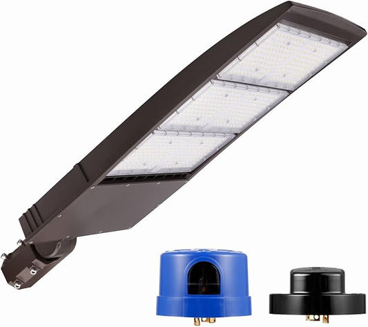 450W Dimmable LED Parking Lot Light Hard Wire 5000K Daylight 63000LM 140lm/w, Outdoor LED Shoebox Lights, UL/DLC Commercial Lighting Fixture - Outdoor Solar Outlet
