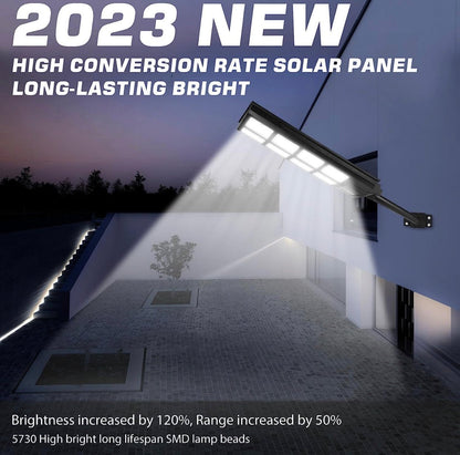4800W LED Street Light Outdoor - [Warm White] 3000K Solar Street Lights , Dusk to Dawn, Motion Sensor With Remote - Outdoor Solar Outlet