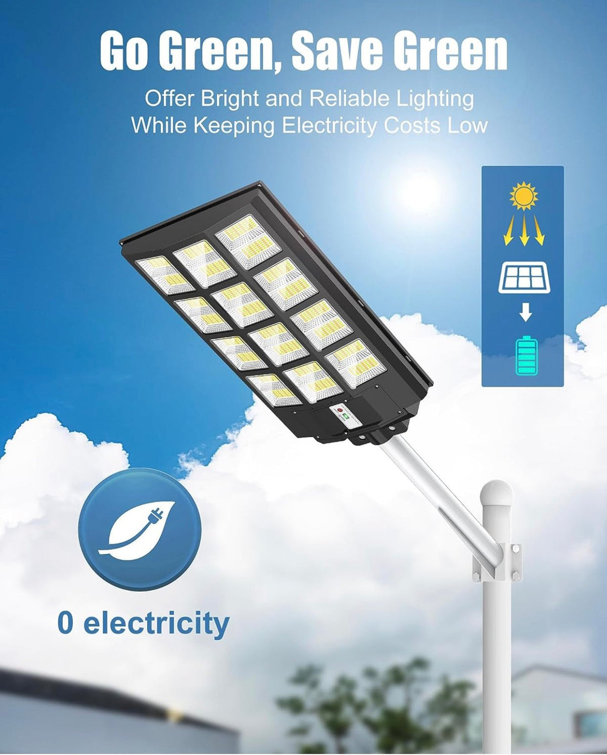 4800W LED Street Light Outdoor - [Warm White] 3000K Solar Street Lights , Dusk to Dawn, Motion Sensor With Remote - Outdoor Solar Outlet