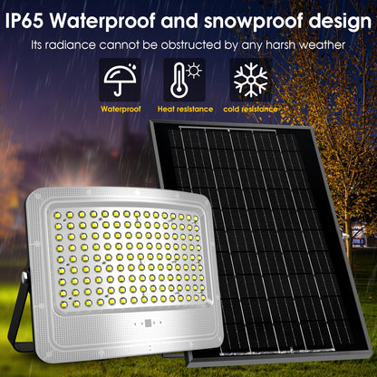5000W LED Solar Flood Lights,242 LED Street Flood Light Waterproof with Remote Control and 16.4 Ft Cables - Outdoor Solar Outlet