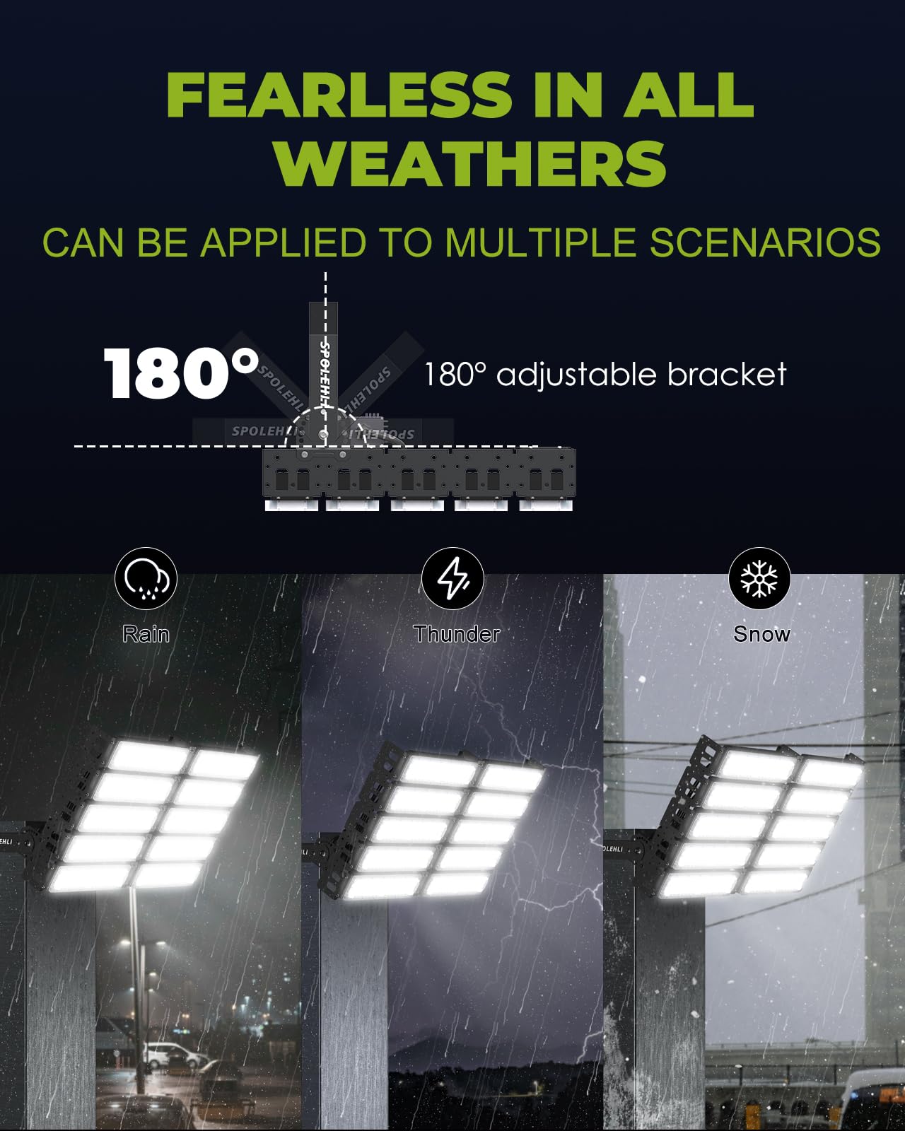 500W LED Stadium Flood Lights 3000W Equivalent 80000LM Super Bright LED Arena Lights 85-305V IP66 Waterproof 6500K - Outdoor Solar Outlet