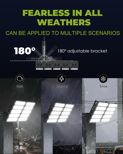 500W LED Stadium Flood Lights 3000W Equivalent 80000LM Super Bright LED Arena Lights 85-305V IP66 Waterproof 6500K - Outdoor Solar Outlet