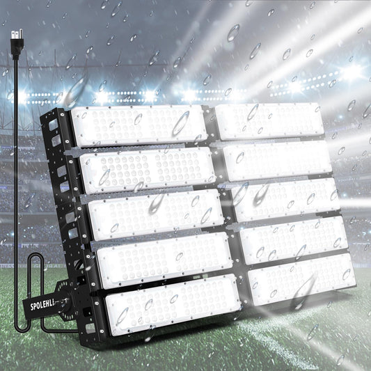500W LED Stadium Flood Lights 3000W Equivalent 80000LM Super Bright LED Arena Lights 85-305V IP66 Waterproof 6500K - Outdoor Solar Outlet