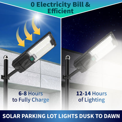 5200W Solar Street Lights Outdoor, Waterproof Commercial Dusk to Dawn, 200000LM Solar Flood Lights Outdoor Motion Sensor - Outdoor Solar Outlet