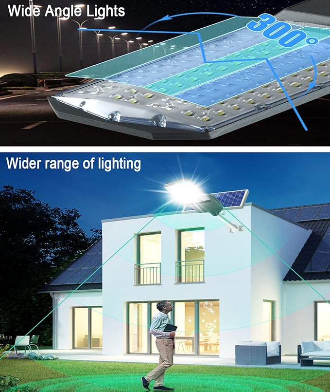 5500W Solar Street Lights Outdoor, IP67 Commercial Parking Lot Light Dusk to Dawn, 7000K Solar Security Flood Lights Solar Led Lamp with Remote Control for Basketball Court, Road, Playground - Outdoor Solar Outlet