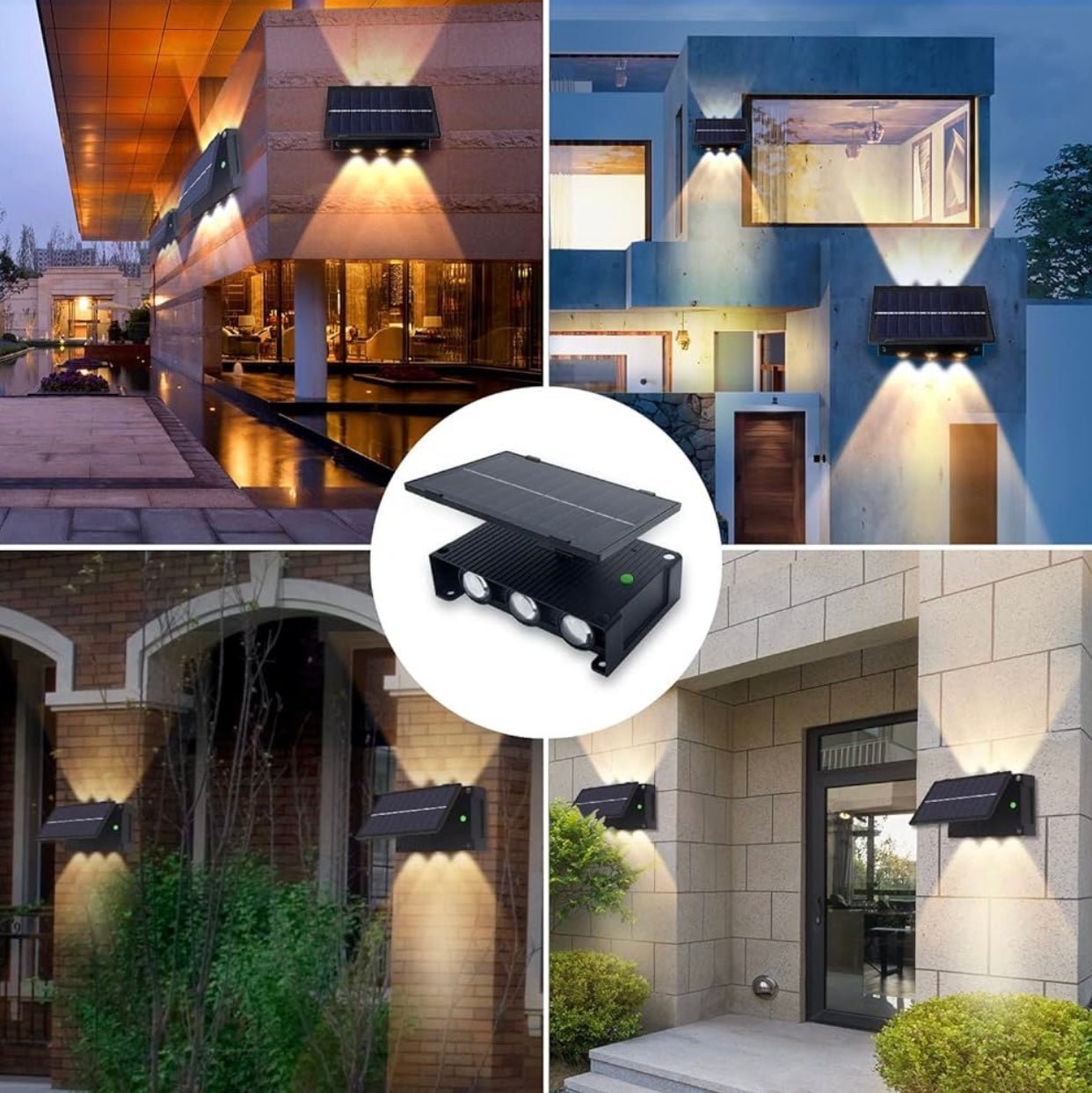 6 Pack Solar Fence Lights, Solar Deck Lights, Waterproof Outdoor Wall Lights (Warm White) - Outdoor Solar Outlet