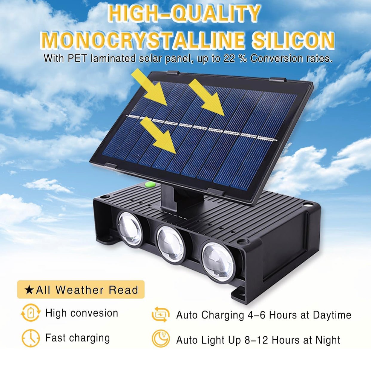 6 Pack Solar Fence Lights, Solar Deck Lights, Waterproof Outdoor Wall Lights (Warm White) - Outdoor Solar Outlet