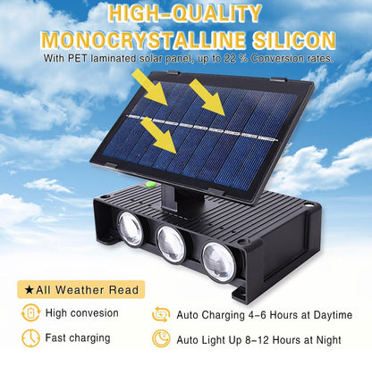6 Pack Solar Fence Lights, Solar Deck Lights, Waterproof Outdoor Wall Lights (Warm White) - Outdoor Solar Outlet