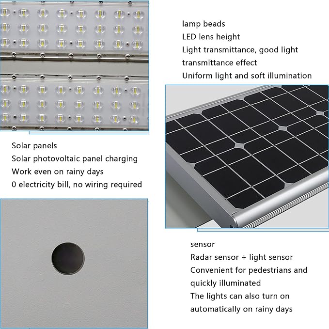 6000W Aluminum Frame LED Integrated Solar Street Light, IP65 Waterproof , Radar Sensor + Light Sensor, Dusk to Dawn Solar - Outdoor Solar Outlet