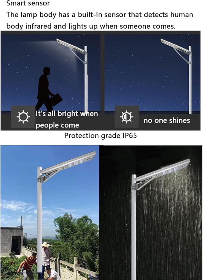 6000W Aluminum Frame LED Integrated Solar Street Light, IP65 Waterproof , Radar Sensor + Light Sensor, Dusk to Dawn Solar - Outdoor Solar Outlet