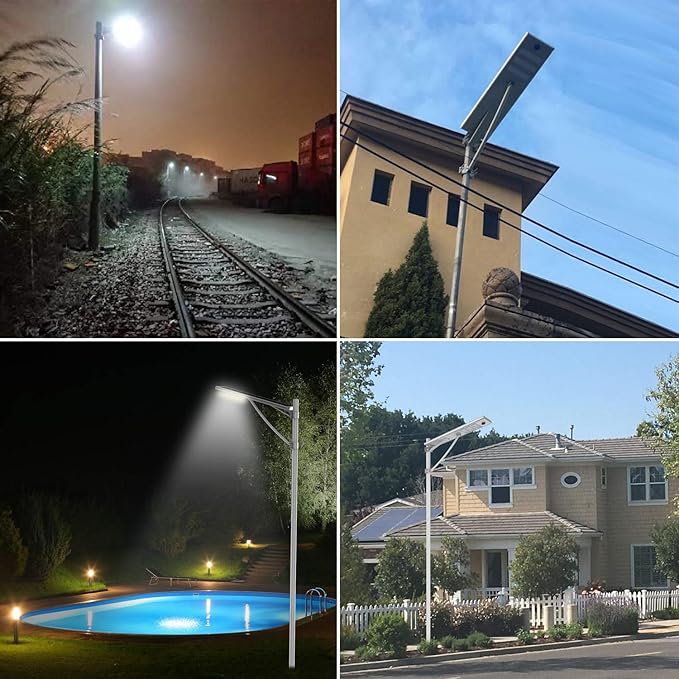 6000W Aluminum Frame LED Integrated Solar Street Light, IP65 Waterproof , Radar Sensor + Light Sensor, Dusk to Dawn Solar - Outdoor Solar Outlet