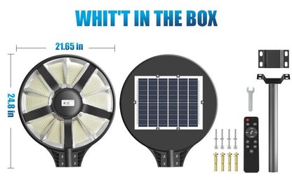 6000W Solar Street Light Outdoor Waterproof -Radar & Motion Sensing, Remote Control with 360° Wide Angle Lighting - Outdoor Solar Outlet