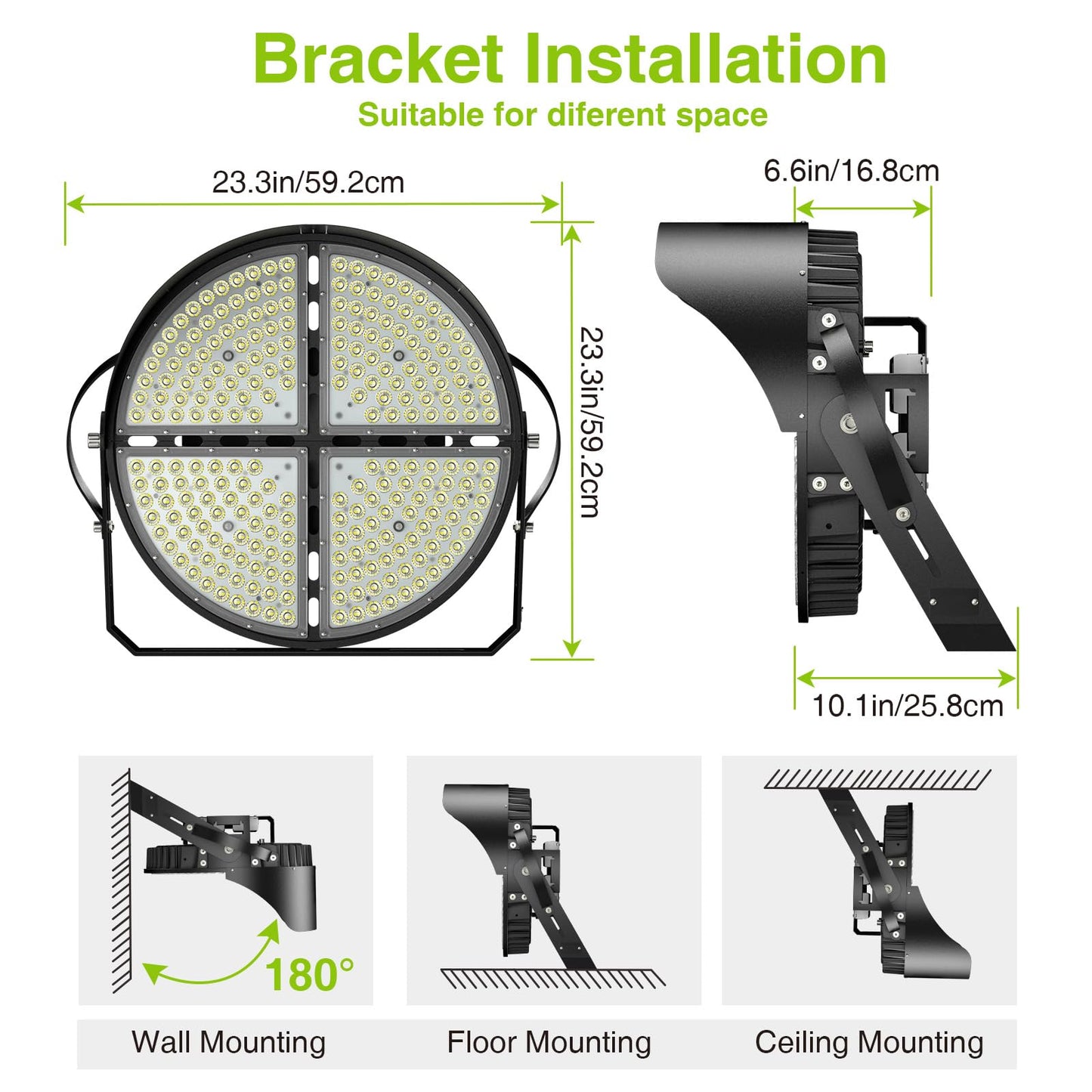 600W LED Stadium Light Ultra-Bright, 90000LM, Waterproof, IP66, 5000K Color Temperature, for Stadium, Basketball, Football Court - Outdoor Solar Outlet